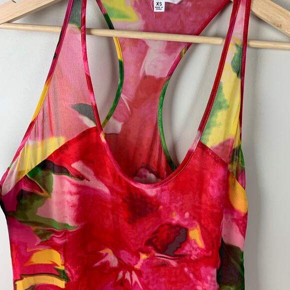 BB Dakota Deklyn Fuchsia Floral Print Maxi Dress XS Extra Small - Picture 4 of 11